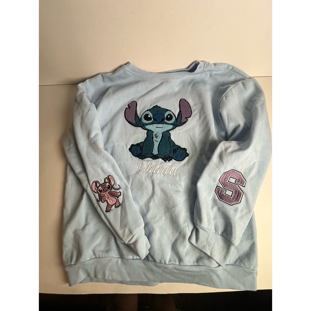 Disney Lilo & stitch embroidered crewneck Light blue Sweatshirt Size L(11-13)